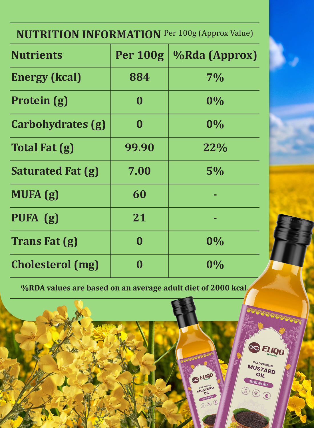 Mustard Oil – Pure Cold Pressed Oil | Kachi Ghani & Chemical-Free