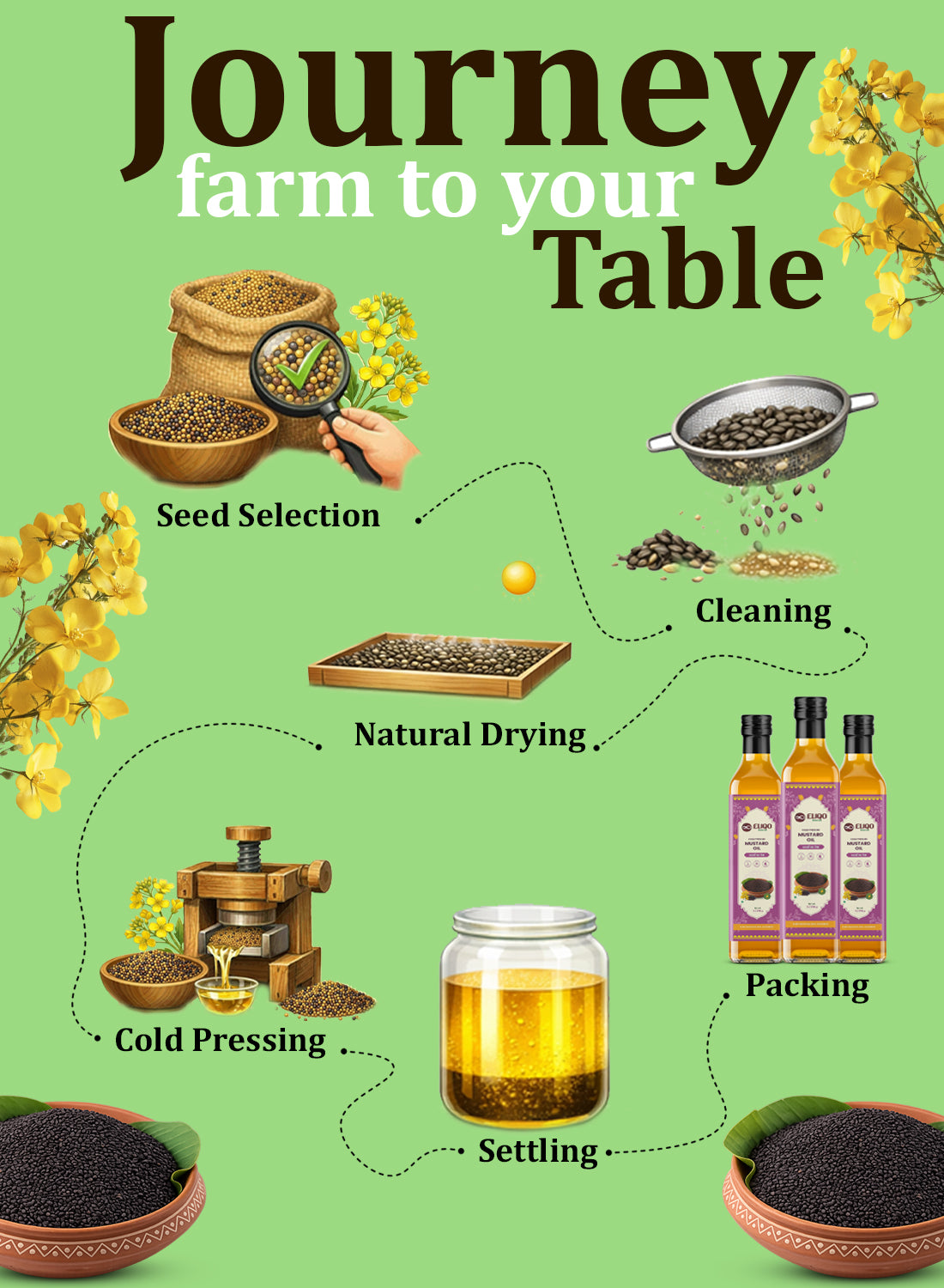 Mustard Oil – Pure Cold Pressed Oil | Kachi Ghani & Chemical-Free