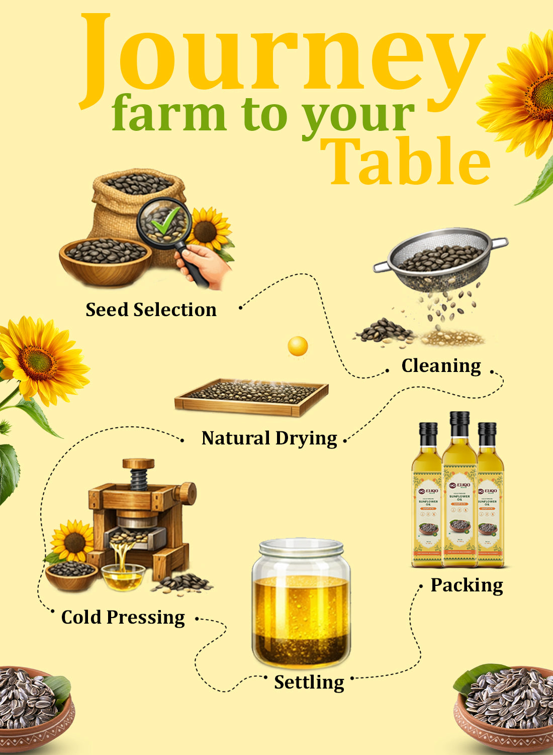 Cold Pressed Sunflower Oil – Unrefined & Healthy Cooking Oil | Rich in Vitamin E