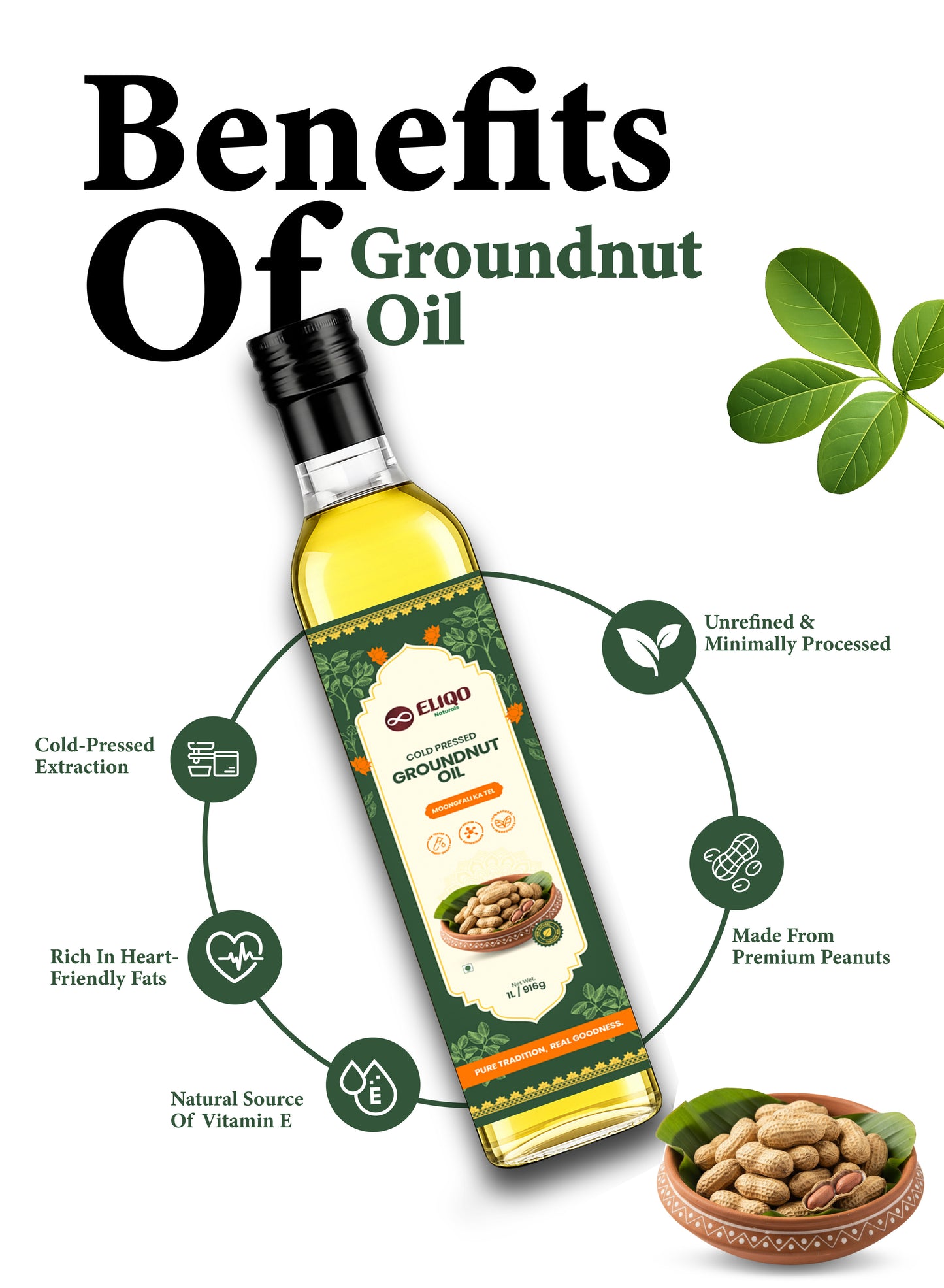 Groundnut Oil – Pure Cold Pressed Peanut Oil | Wood Pressed & Chemical-Free