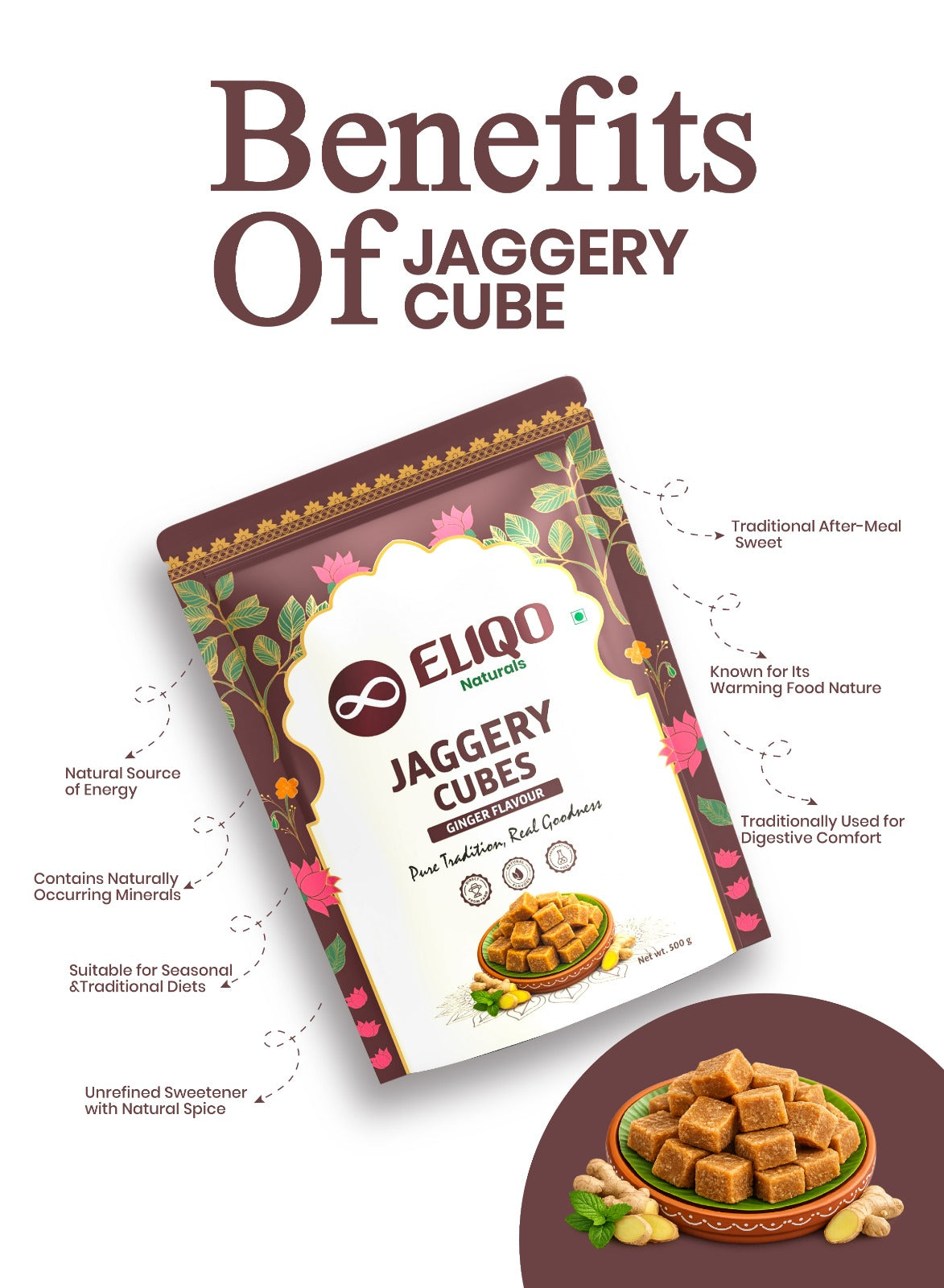 Benefits of jaggery cubes with ginger – supports digestion and boosts immunity