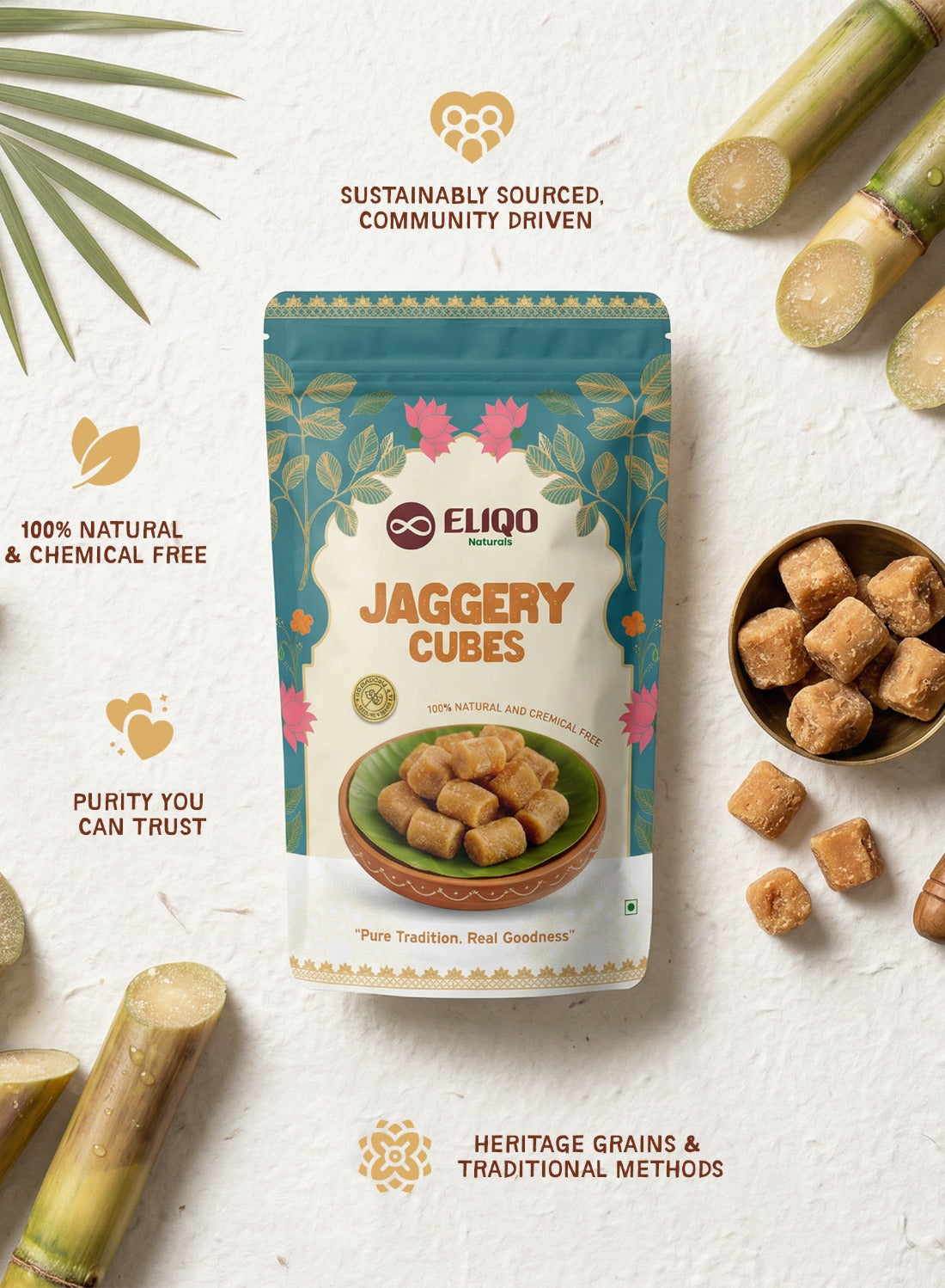 Healthy Combo – Multifloral Honey (500g), A2 Ghee (500g)& Jaggery Cubes (500g)| Pure & Natural