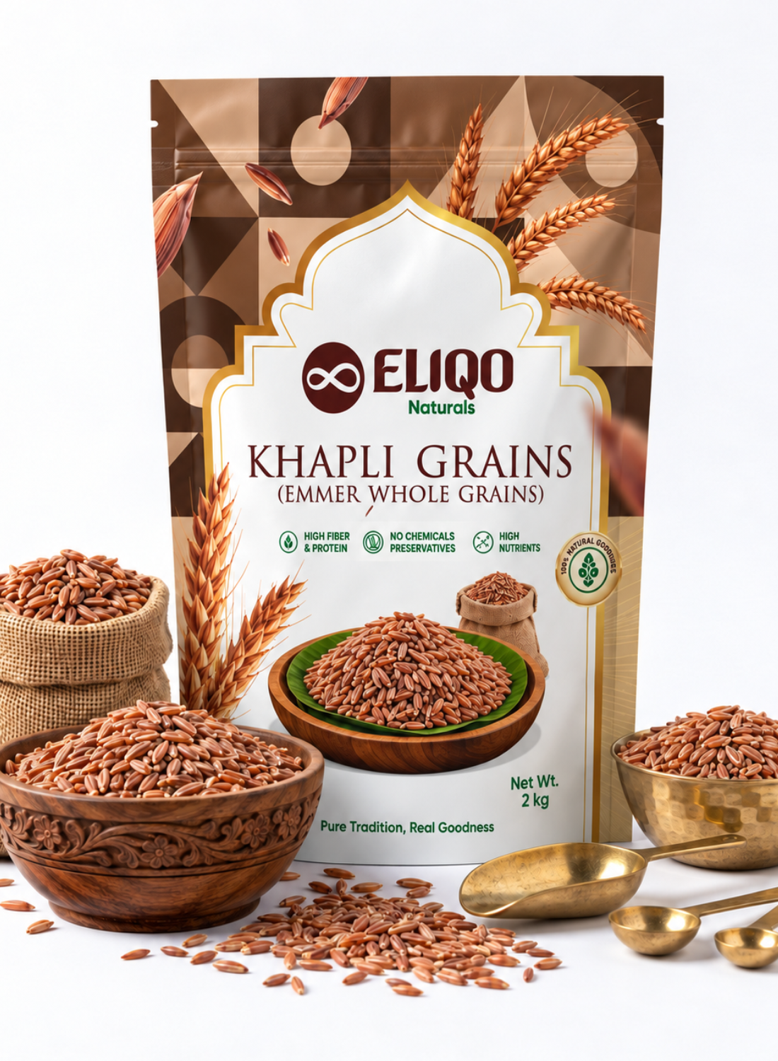 ELIQO Naturals Khapli Whole Grain |  Khapli (Emmer) wheat