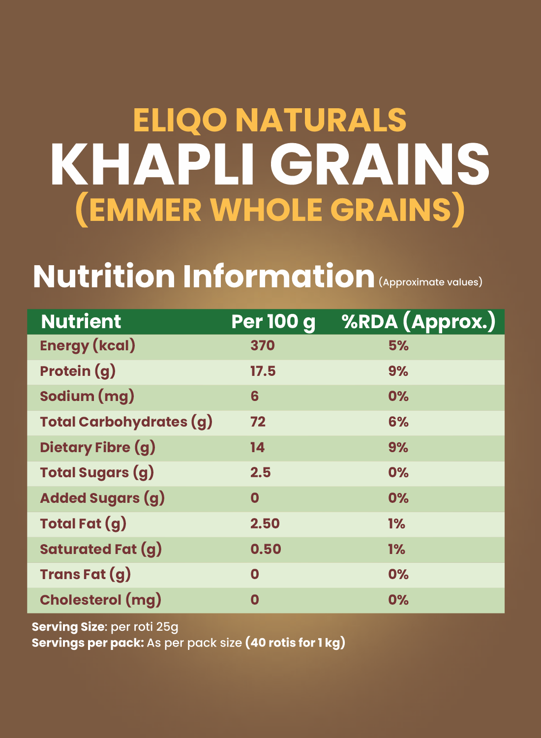 ELIQO Naturals Khapli Whole Grain |  Khapli (Emmer) wheat