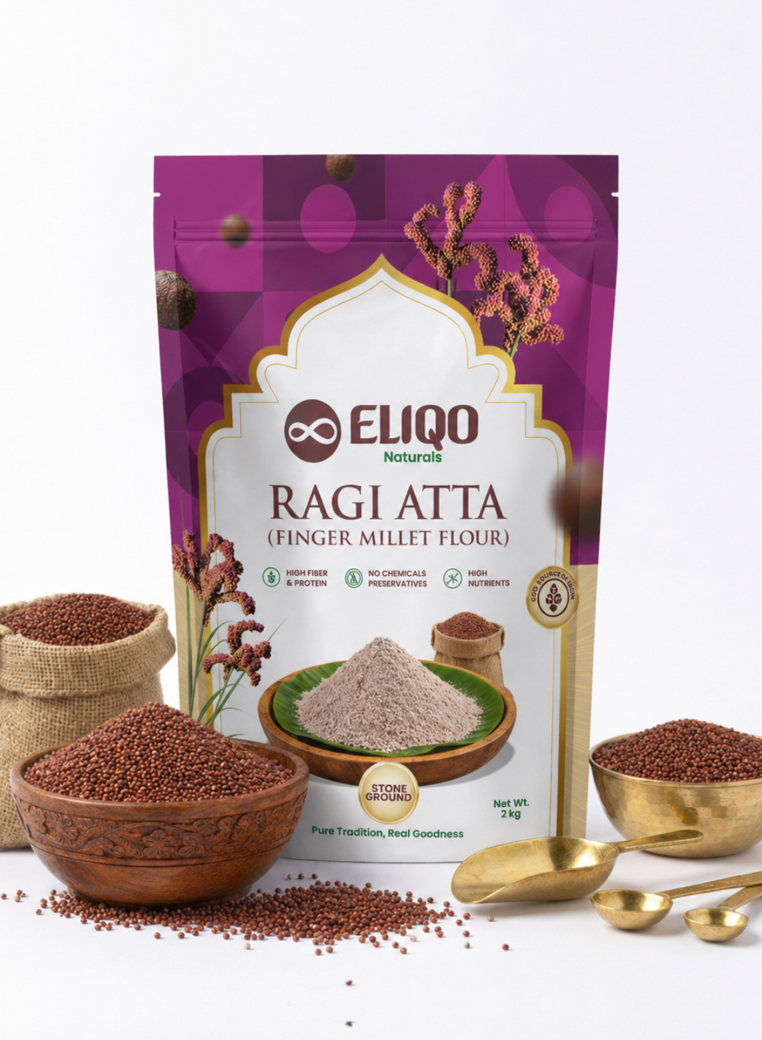 Farmer Combo 2 – Ragi Flour (2Kg), Ancient Khapali Wheat (2Kg) & Coconut Oil (1L)| Healthy Combo